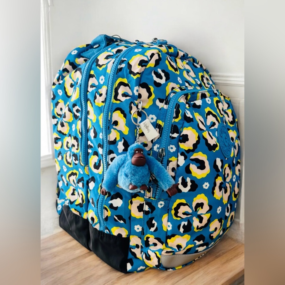 Kipling CLASS ROOM Laptop Backpack Leopard Floral Print
